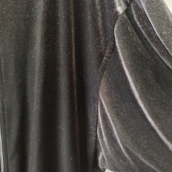 ✨Juicy Couture Black Sparkly Velour Crop Jacket ~ Size L - Picture 6 of 12